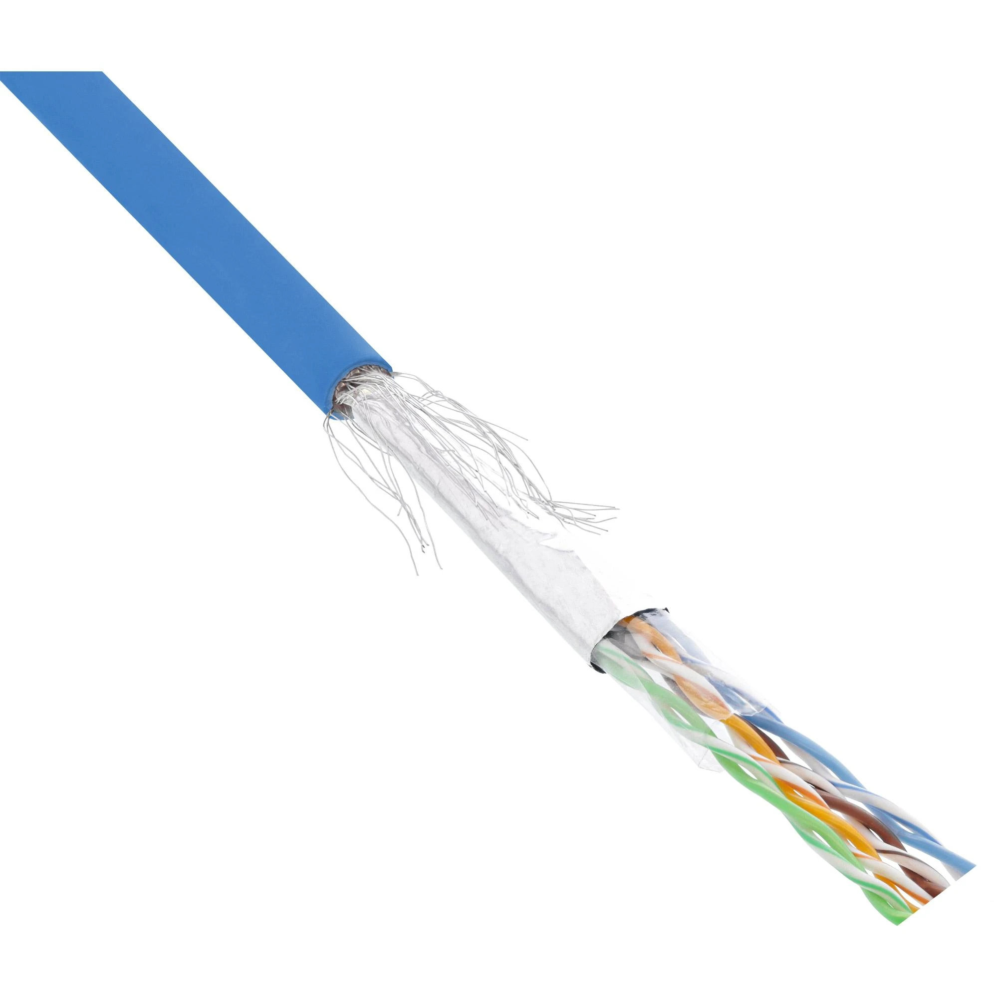 InLine Patch kabelis SF/UTP Cat.5e AWG26 CCA PVC mėlyna 100m (72099B)