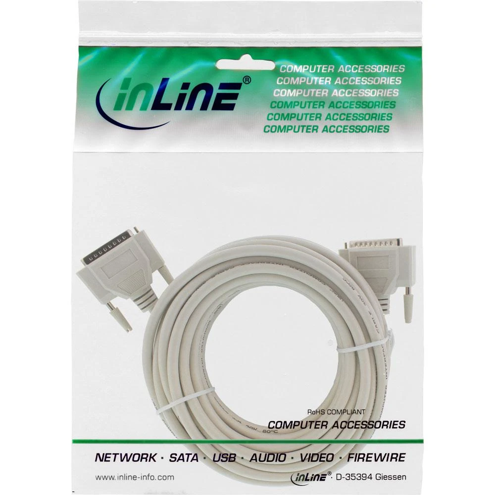 InLine DB-25 - DB-25, 10m, Kremas (11119M)
