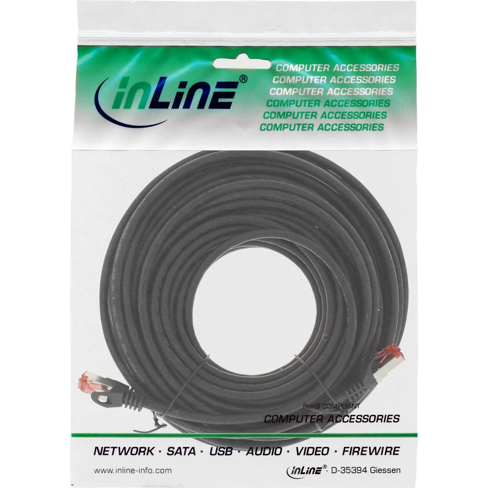 InLine Patchord Crosover S/FTP, Cat.6, juoda, 15m (73615X)