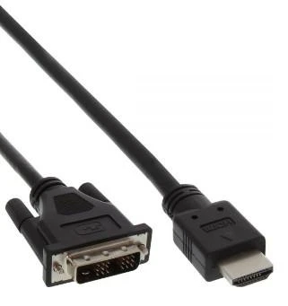 HDMI į DVI-D 1,5m kabelis, jungčių vaizdas