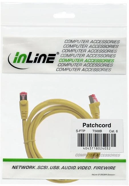 InLine Patchcord S/FTP, PiMF, Cat.6, PVC, geltona 15m (76415Y)