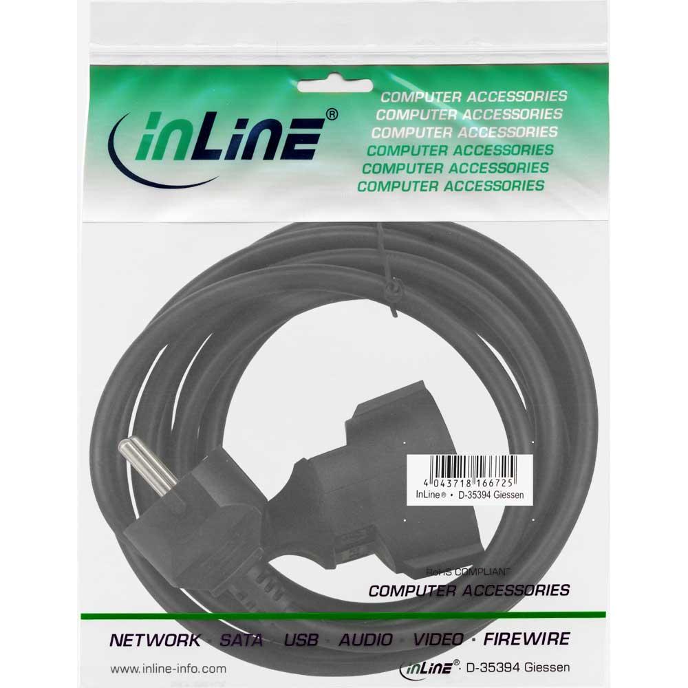 InLine maitinimo prailginimo laidas juoda 3m (16403)