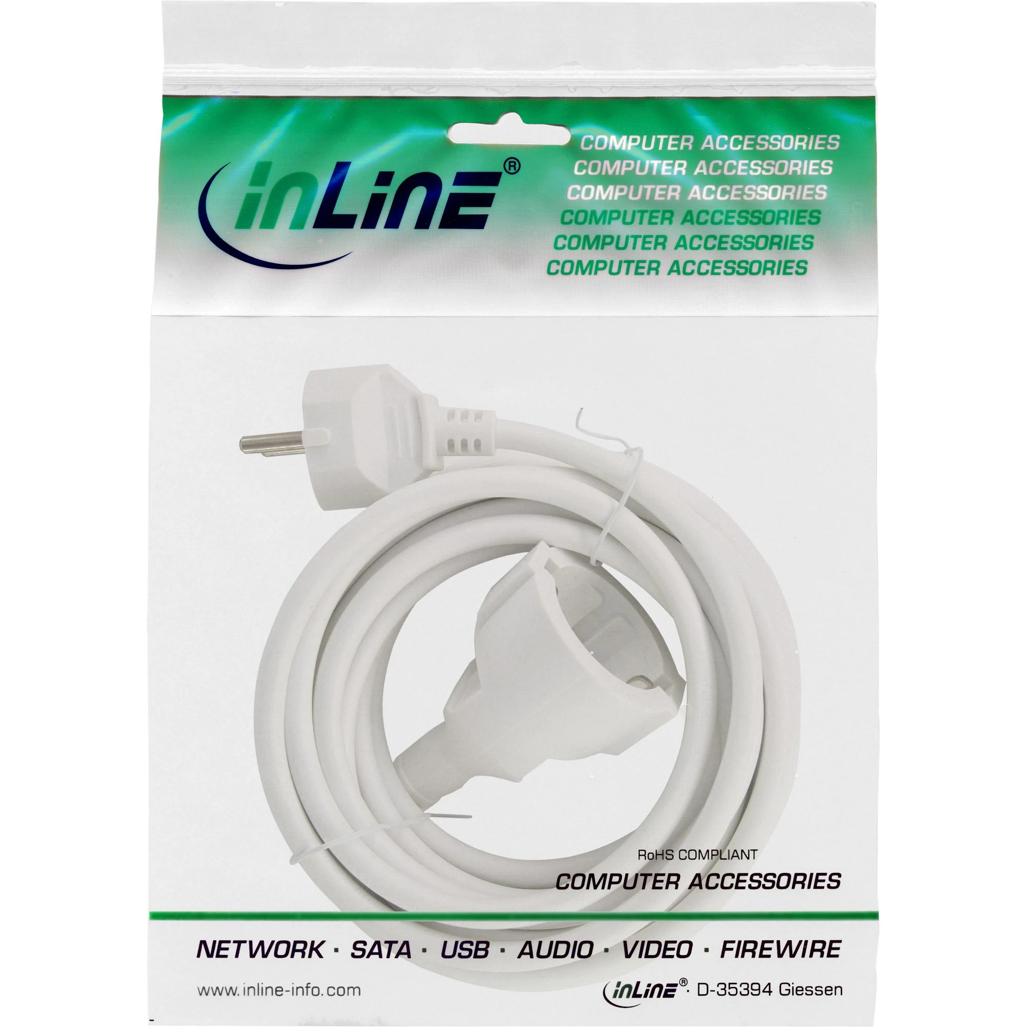InLine Maitinimo plėtiklis, baltas 3m (16403W)