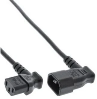Maitinimo kabelis InLine Monitorius maitinimo ilgintuvas - C13 - C14 - juoda - 1,8 m - kampinis