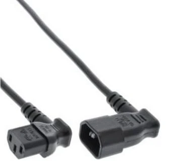 InLine maitinimo laidas Prailginimo laidas monitoriaus maitinimui - C13 - C14 - juodas - 3m - kampinis
