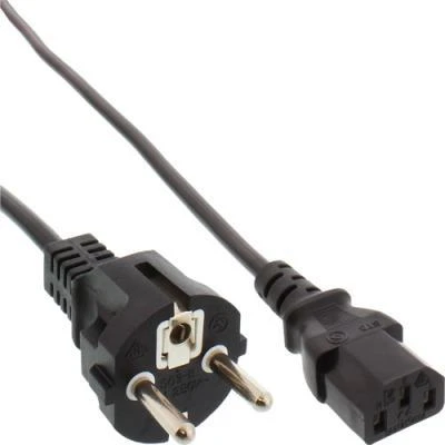 InLine maitinimo laidas, apsauginis kontaktas tiesiai į IEC jungtį C13, 3m, juodas