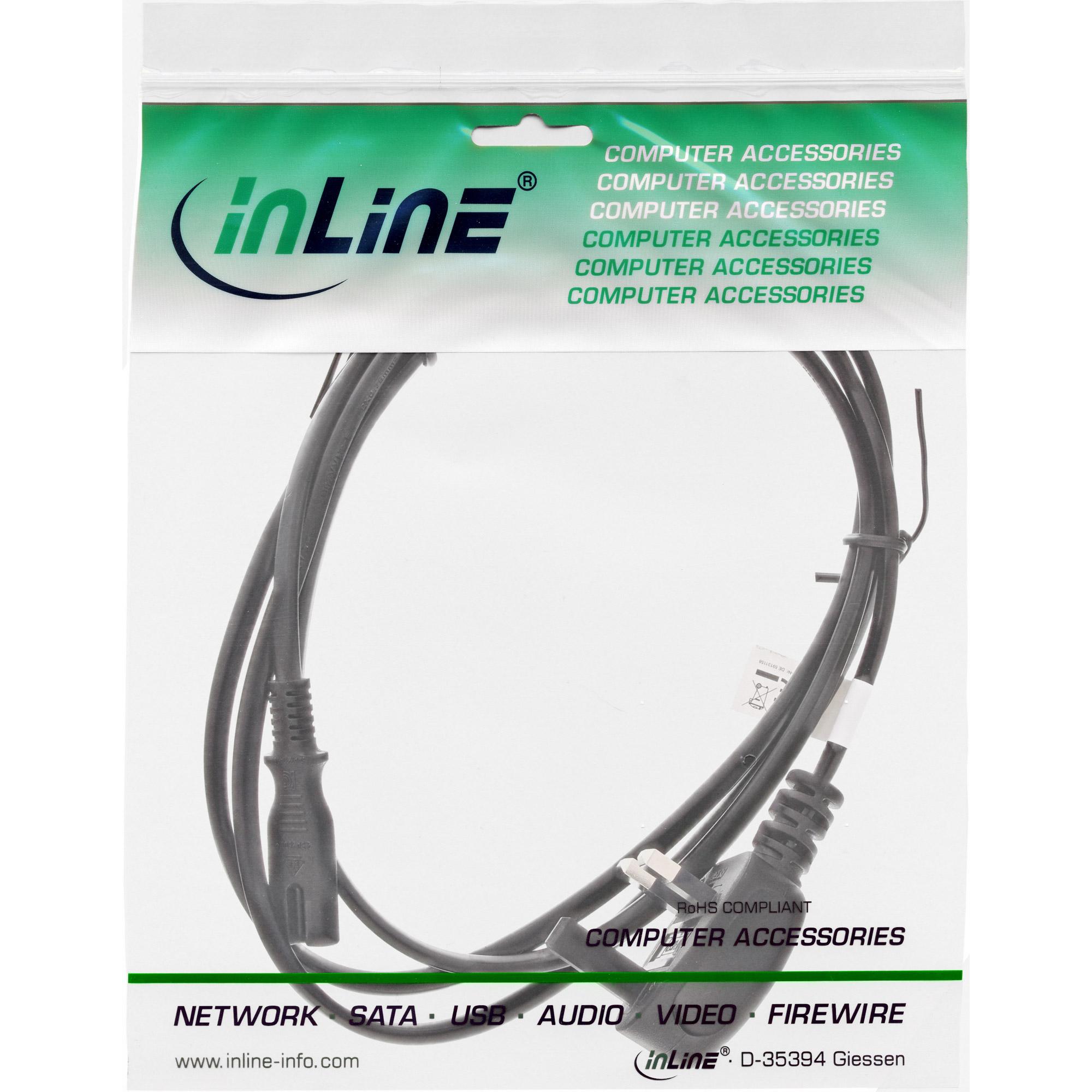 Maitinimo kabelis InLine maitinimo kištukas Anglija - Euro 8 lizdas 1,8 m (16654E)