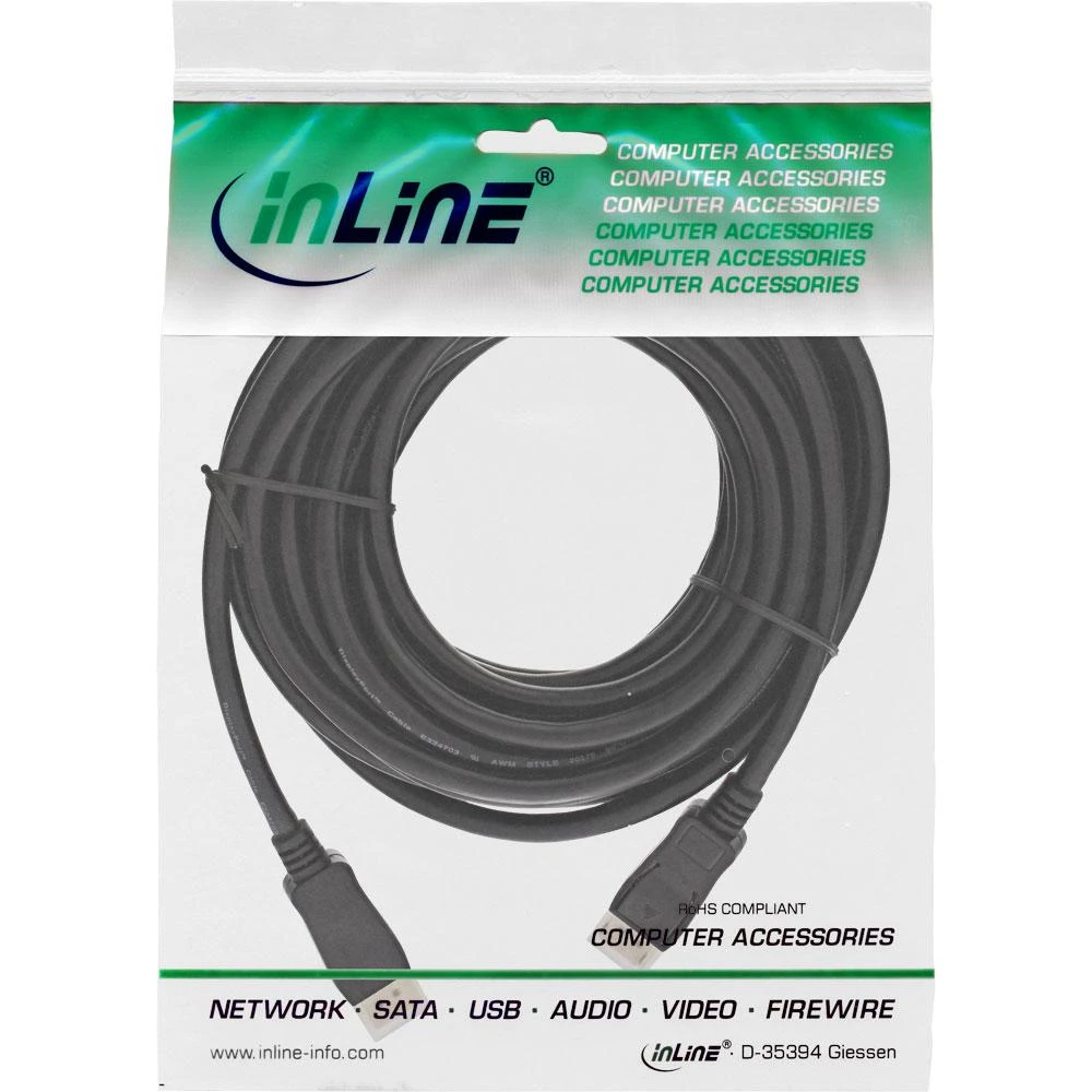 InLine DisplayPort kabelis 10m pakuotėje