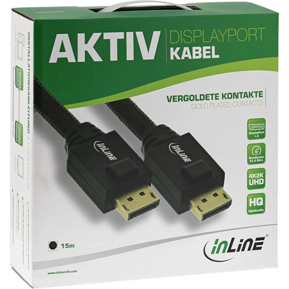 Kabelis InLine DisplayPort - DisplayPort 15m juoda (17115A)