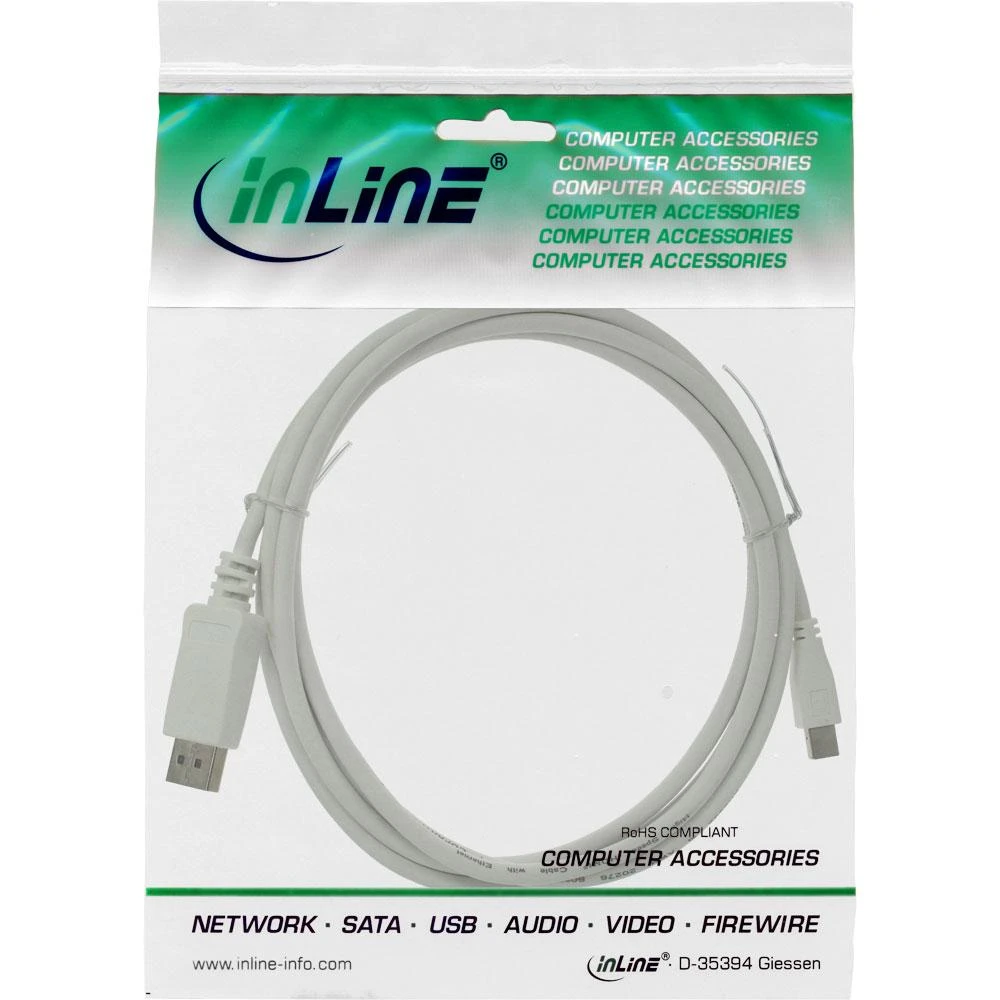 Mini DisplayPort laidas 1m InLine pakuotėje