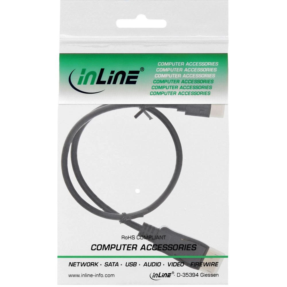 InLine Mini DisplayPort į DisplayPort kabelis pakuotėje