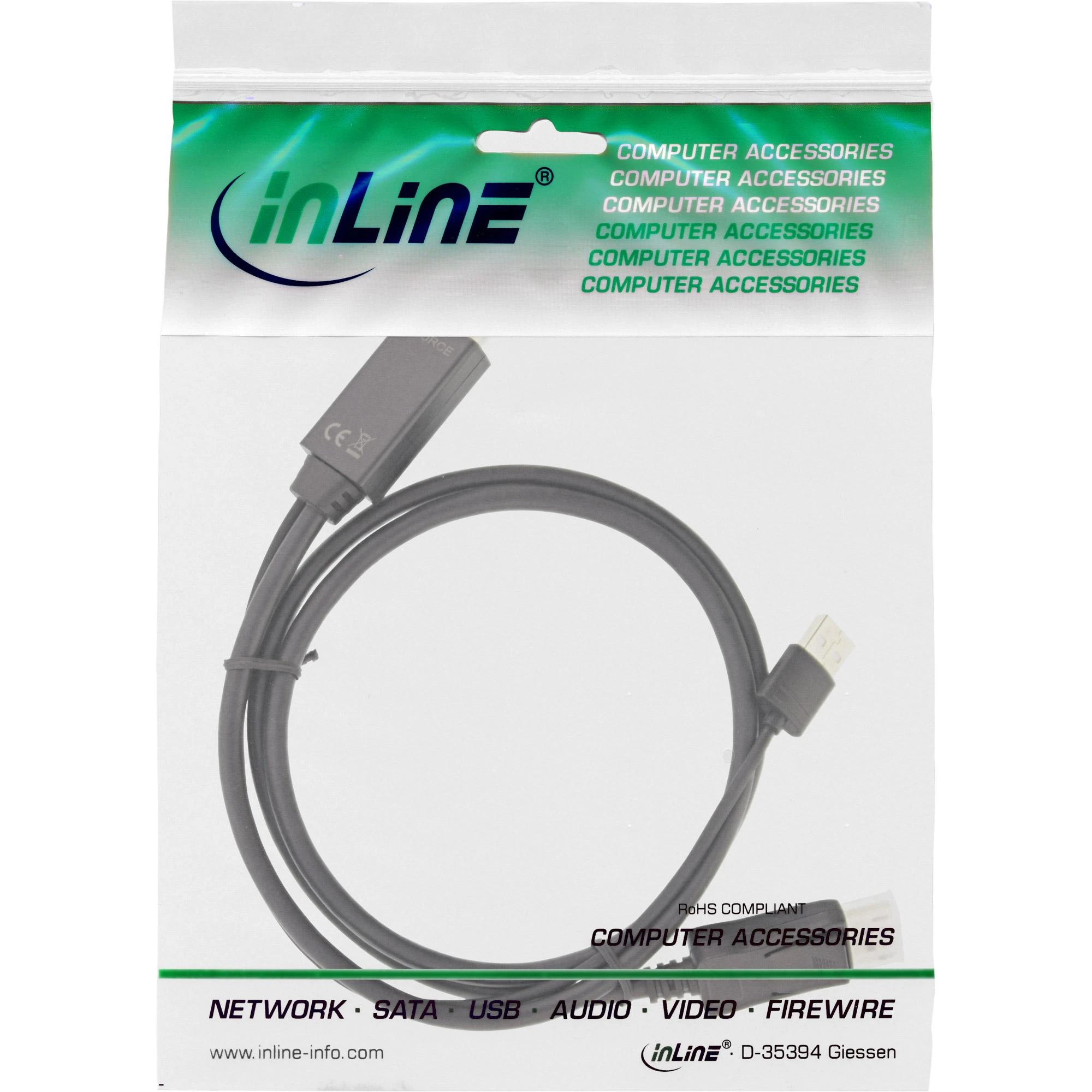 InLine HDMI-DP konverterio laidas pakuotėje