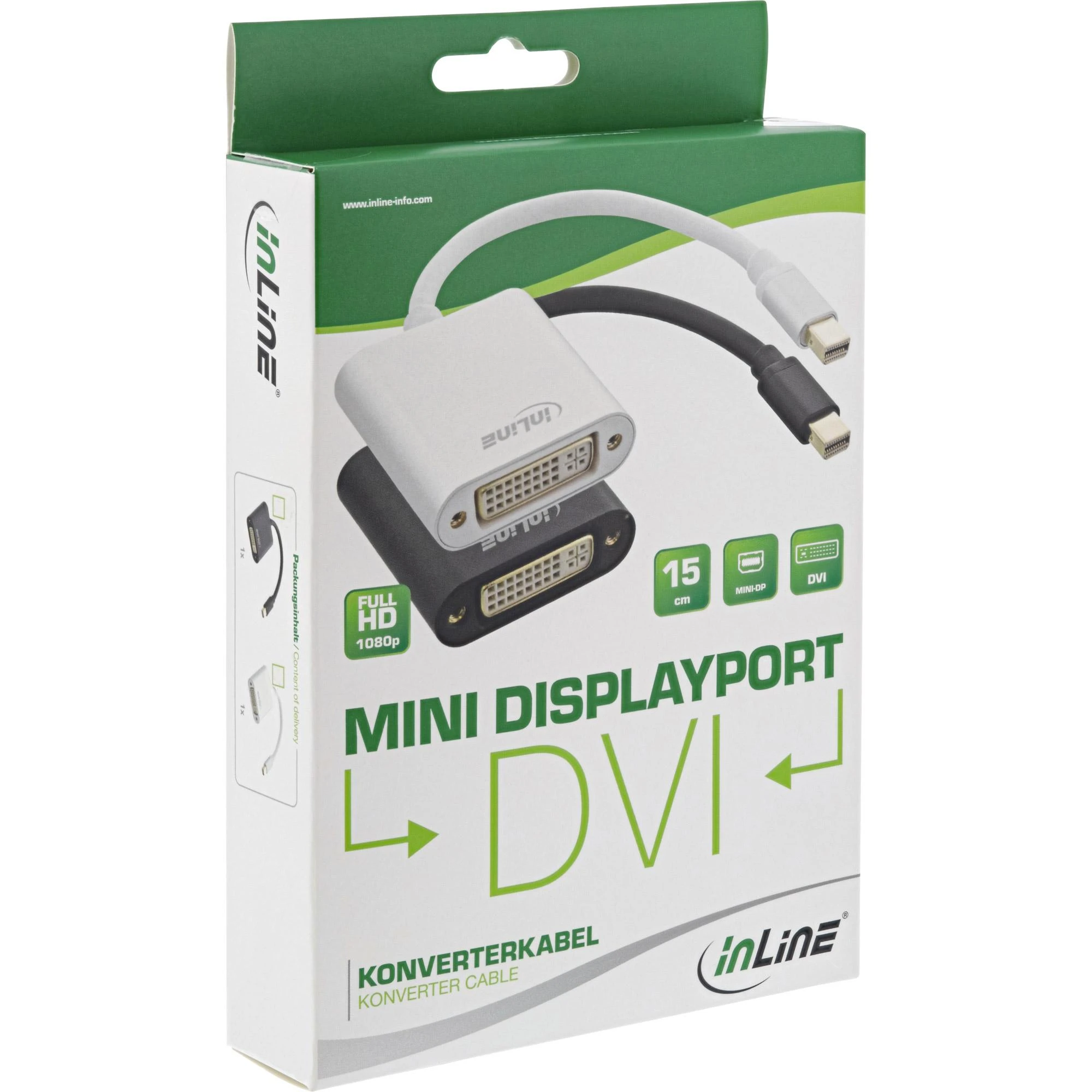InLine Mini DisplayPort į DVI adapterio pakuotė
