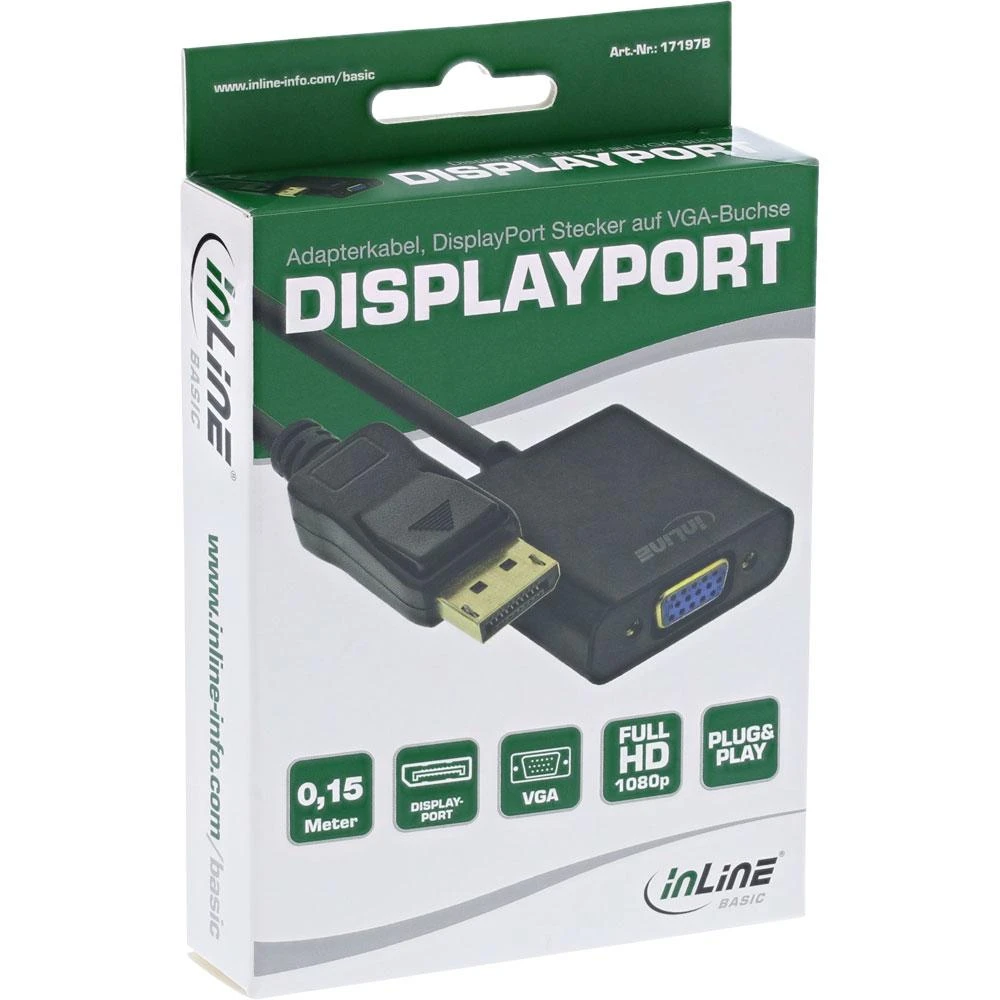 InLine DisplayPort į VGA adapteris pakuotėje