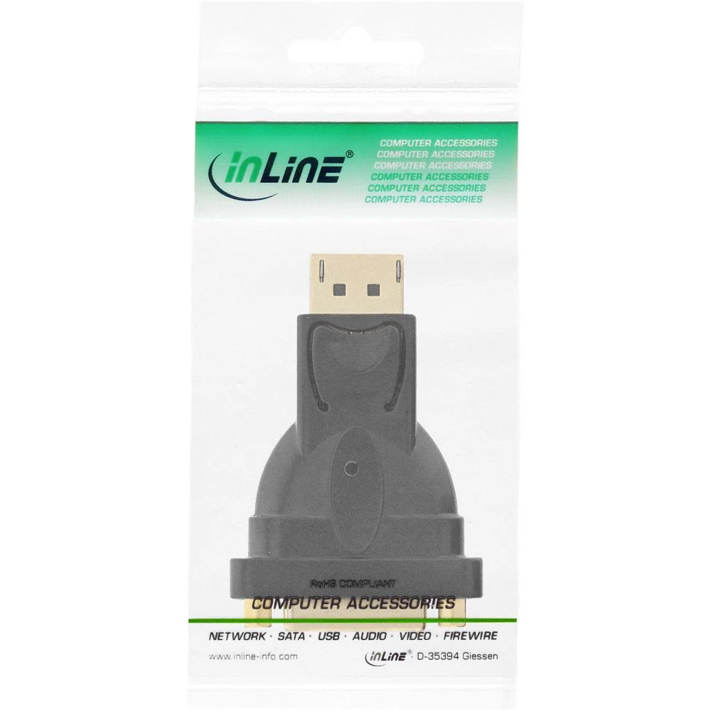 Adapteris AV InLine DisplayPort – DVI-D juodas (17199J)