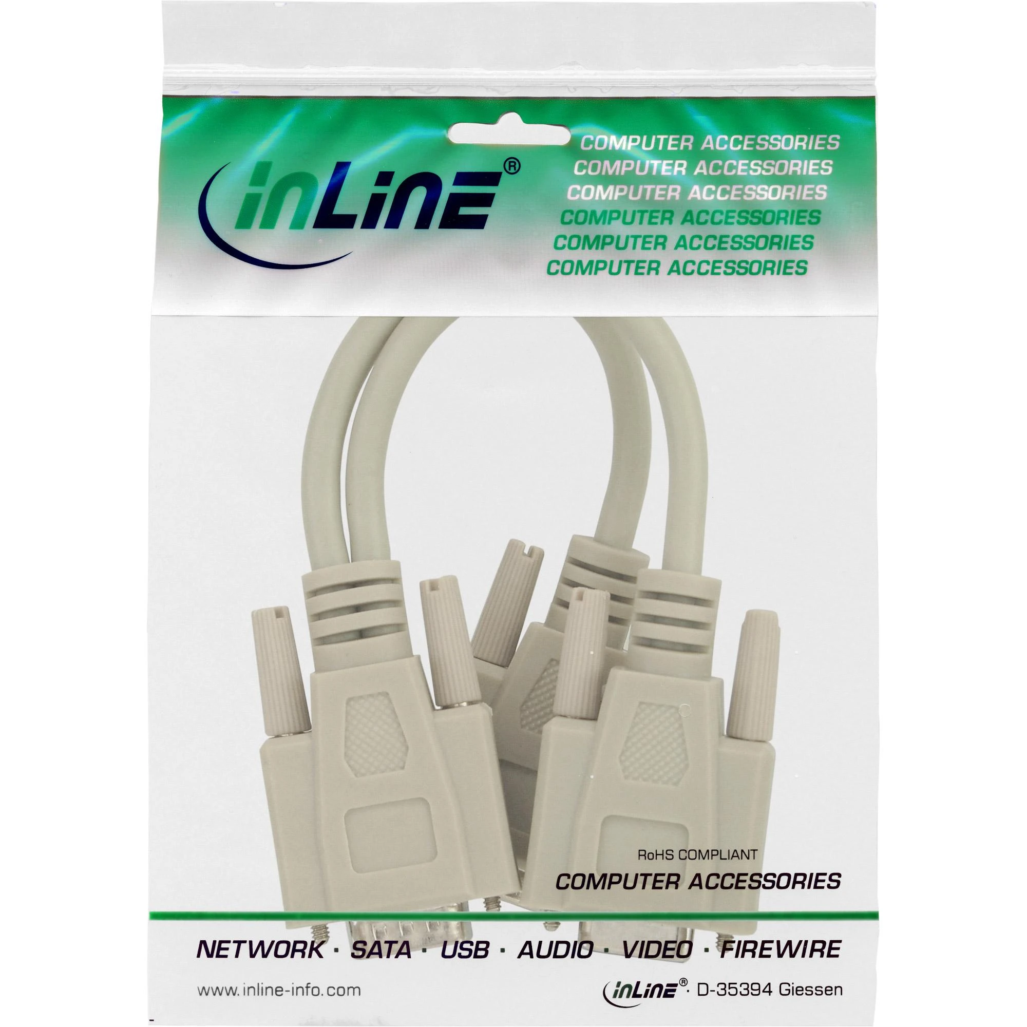 Šakotuvas InLine D-Sub (VGA) x2 D-Sub (VGA), Pilka (17307)