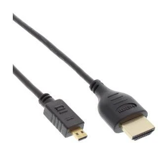 InLine 4K (UHD) Micro Superslim HDMI laidas A iki D, juodas - 1m