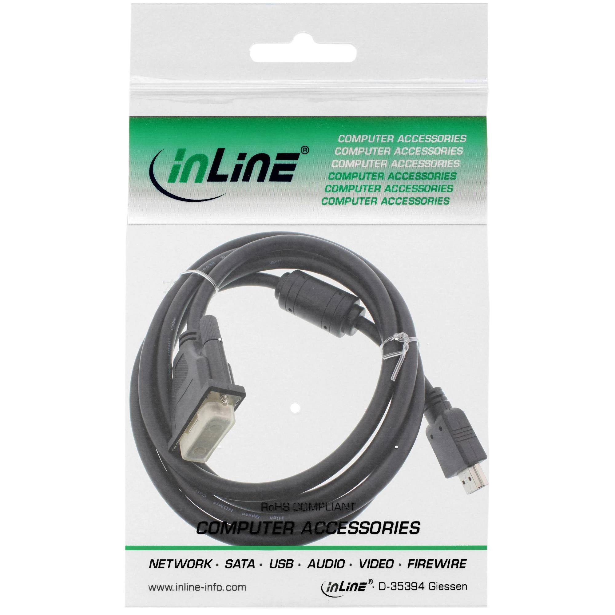 InLine HDMI į DVI-D kabelis pakuotėje