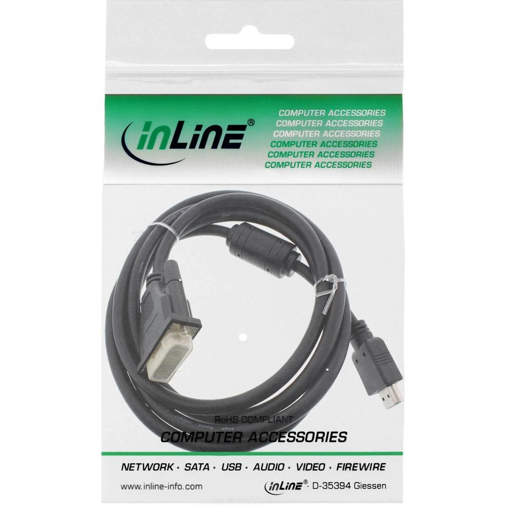 InLine HDMI į DVI-D 1,8m laidas pakuotėje