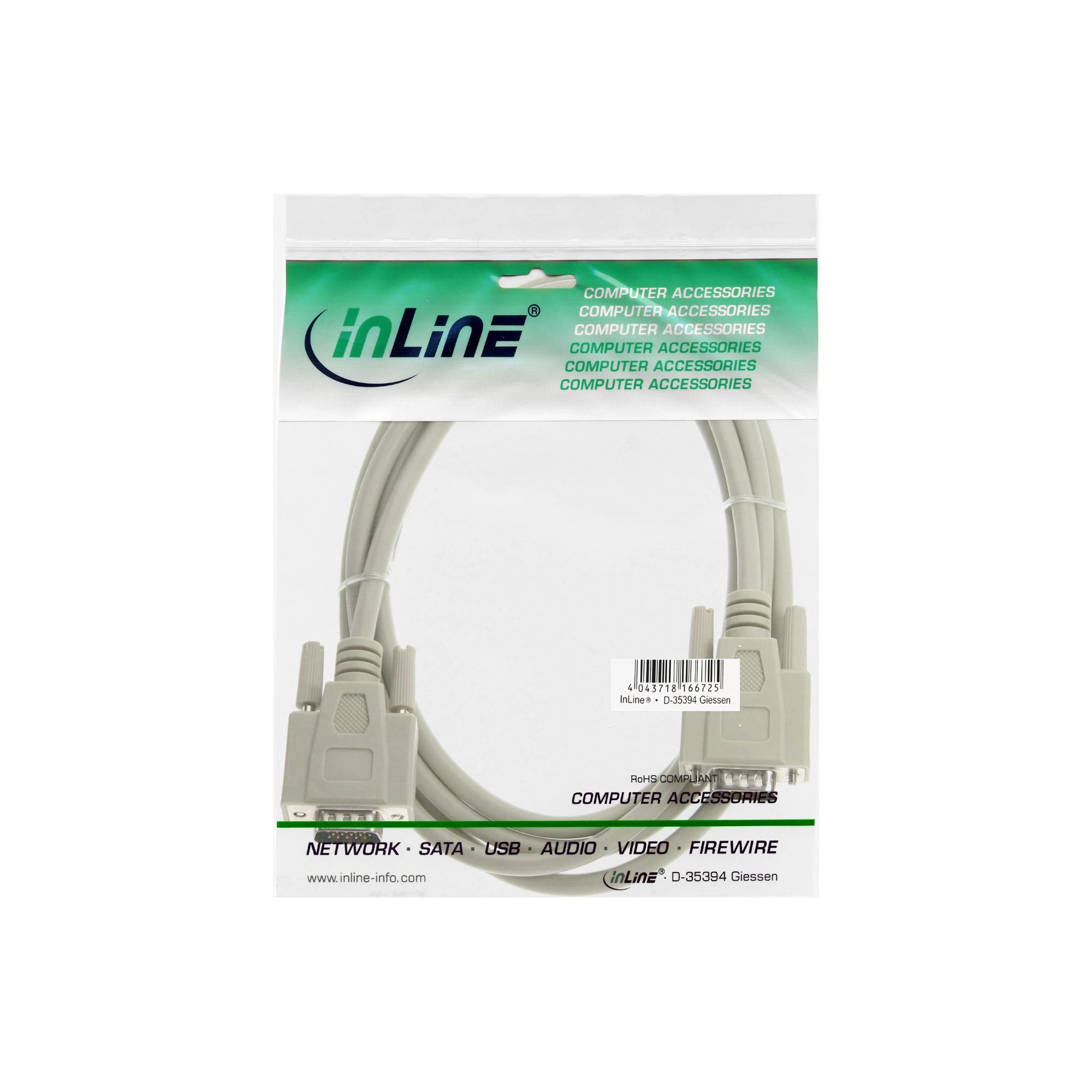 Kabelis InLine VGA jungtimis