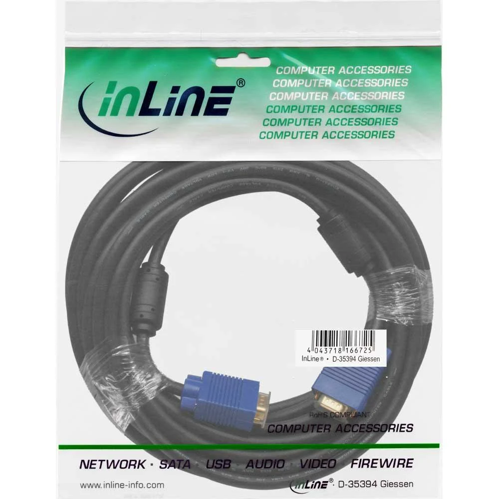 InLine VGA laidas mėlynomis jungtimis
