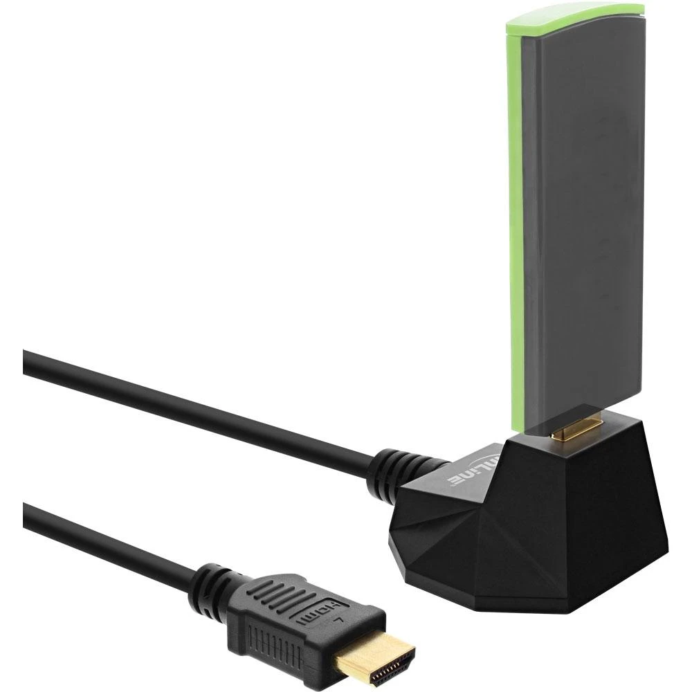 Juodas HDMI adapteris su laidu
