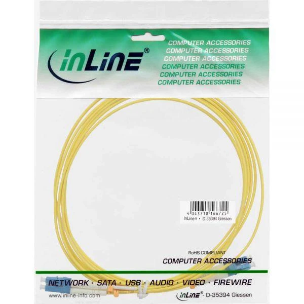 „InLine LC/LC“ šviesolaidinis laidas, 9/125 µm, OS2, 1 m (88656P)