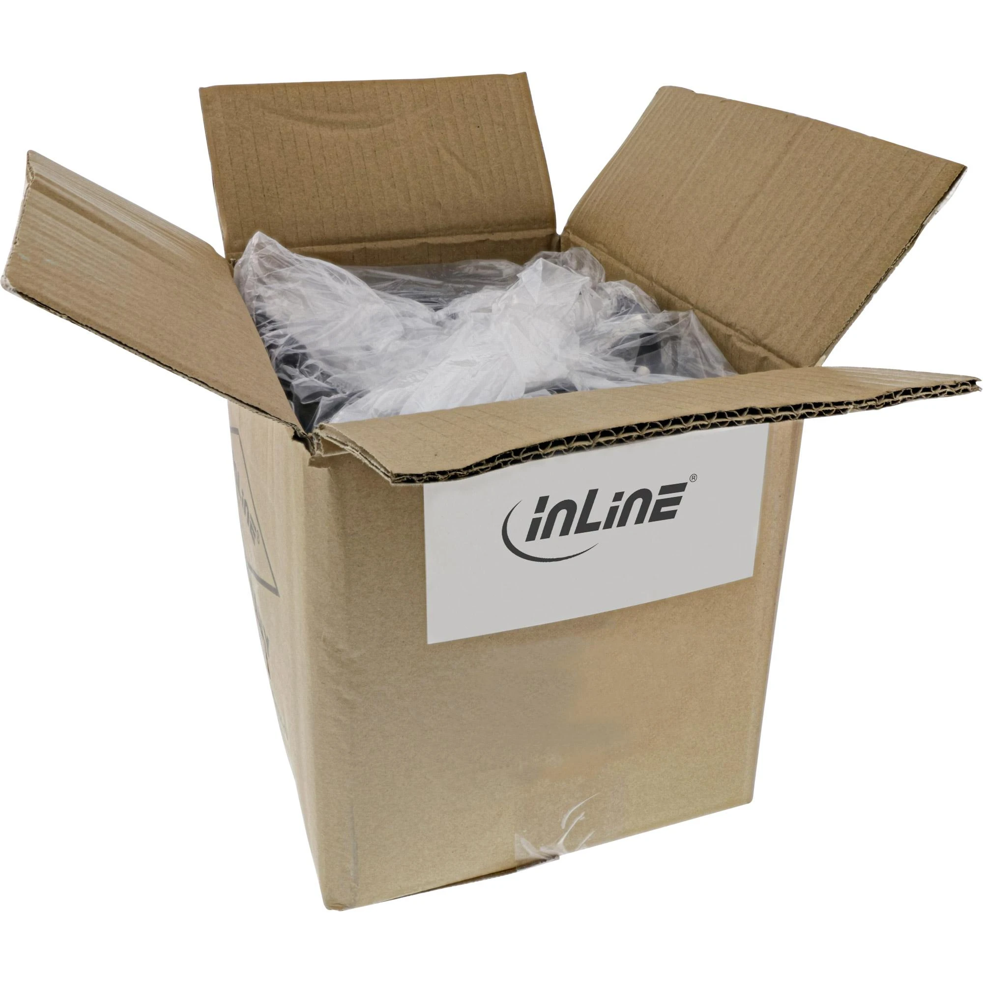 InLine 200vnt. Bulk-Pack InLine® Komutacinis kabelis S/FTP PiMF Cat.6 250MHz varinis halogeninis pilkas 0,25m
