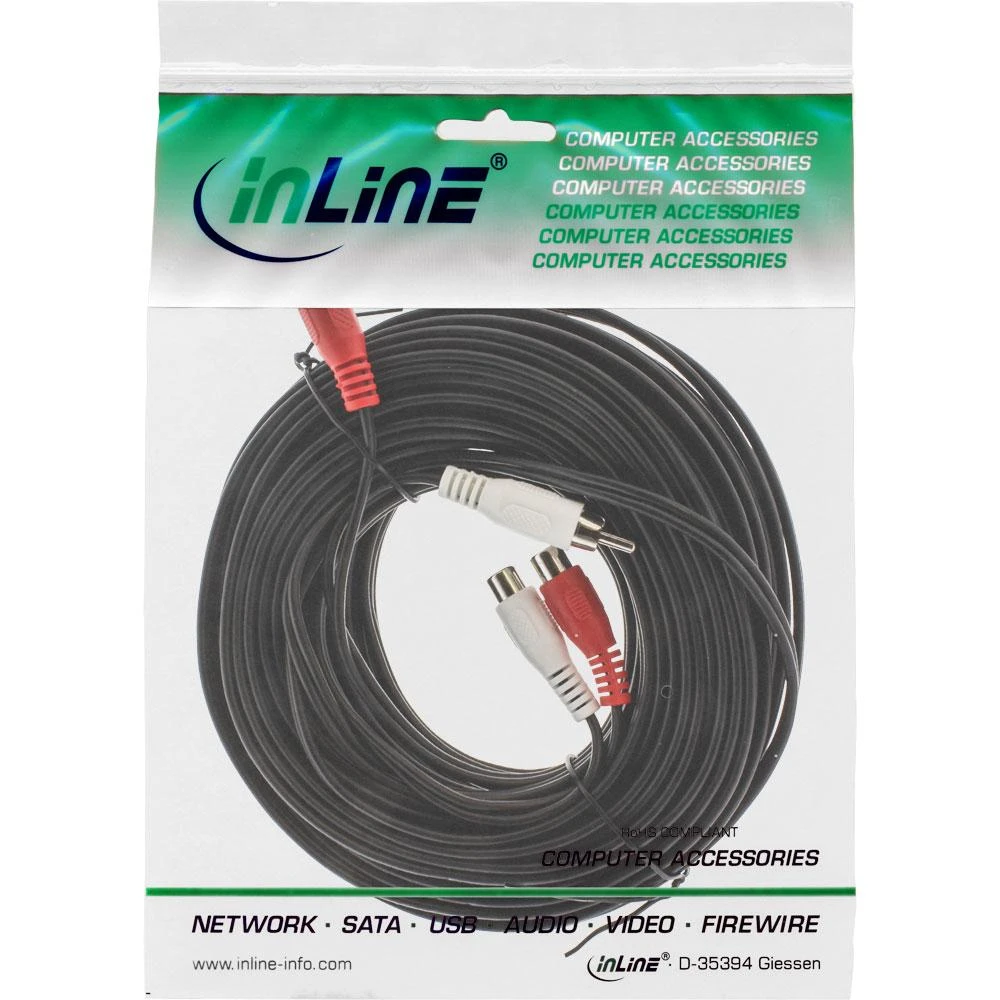 2x RCA audio kabelis 20m pakuotėje