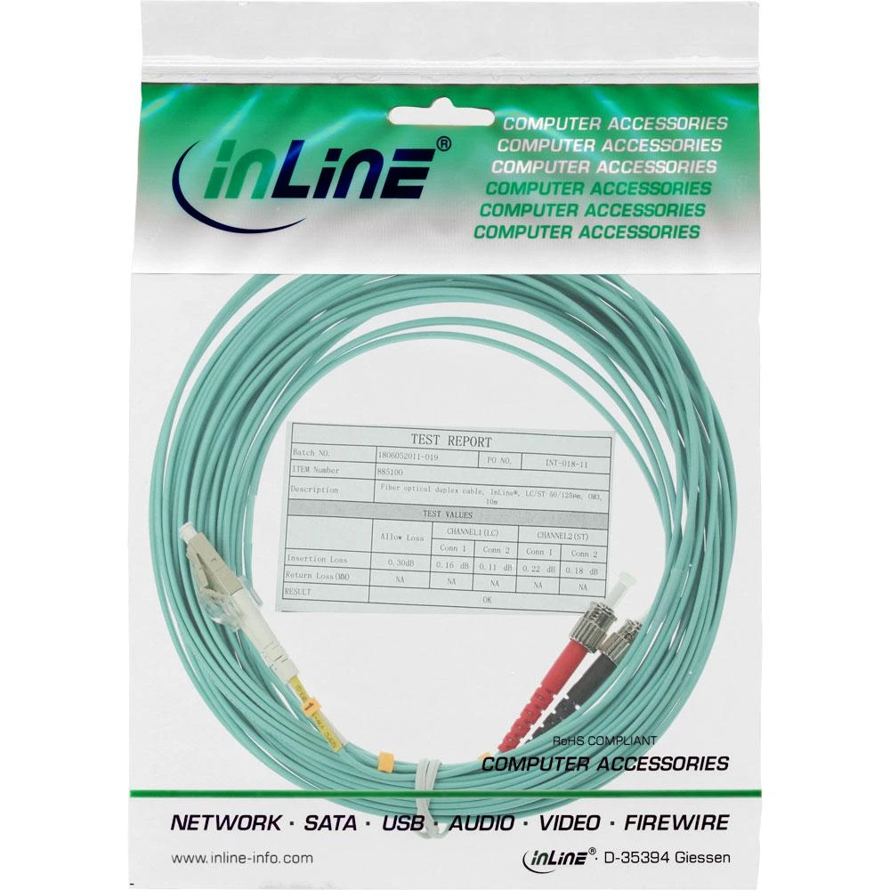 Inline Linijinis šviesolaidinis laidas LC/ST 50/125 µm OM3 20m (88520O)
