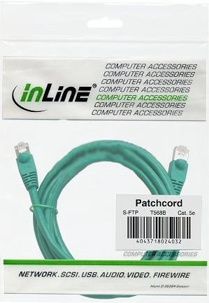 InLine Patchcord SF/UTP, Cat.5e, žalia 20m (72520G)