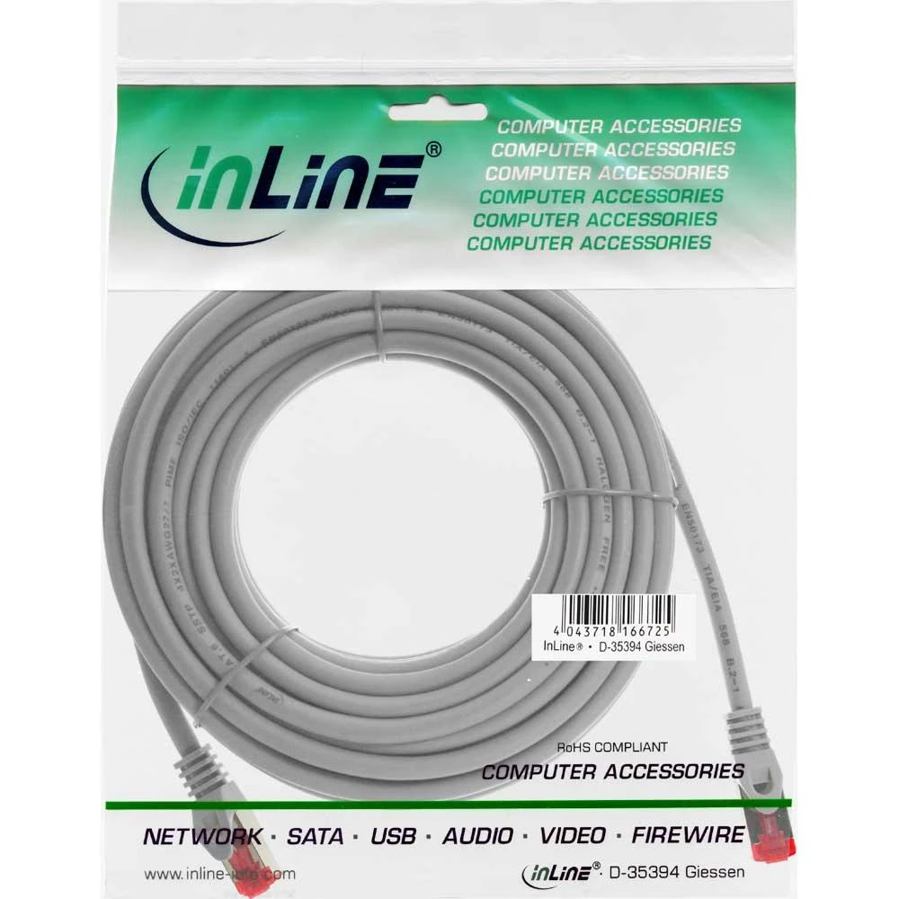 InLine RJ-45/RJ-45 kat.6 pilka 20m (76920)