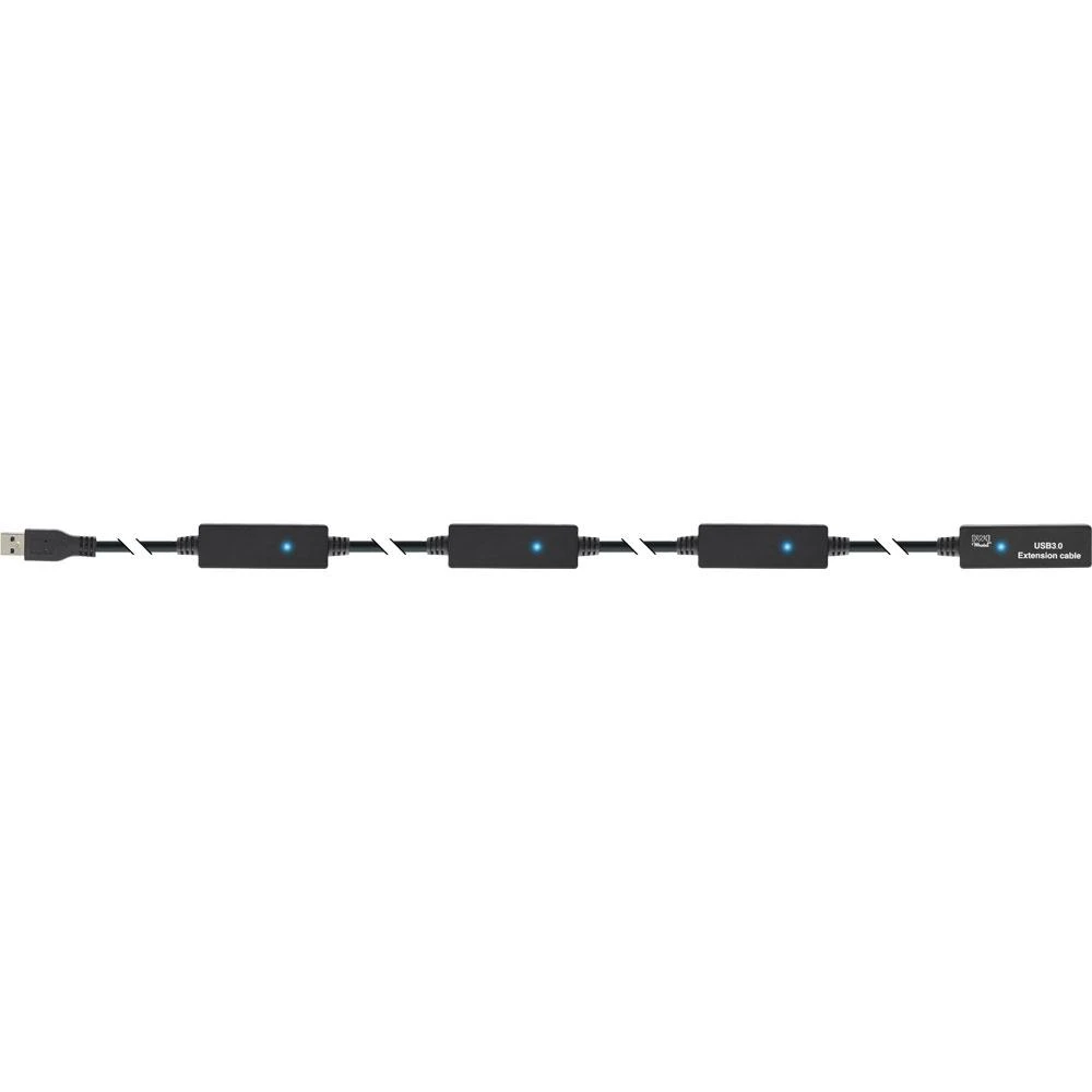 Kabelis USB InLine USB-A - USB-A 20 m Juodas (35657)