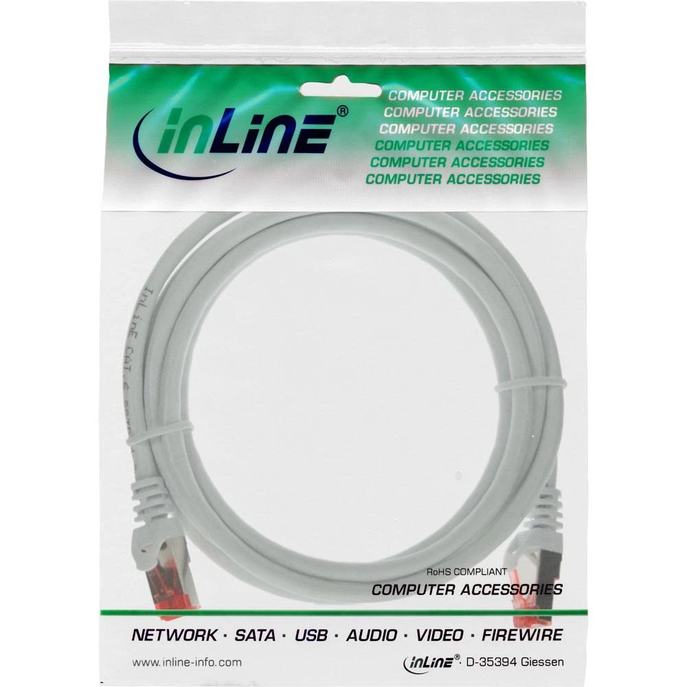 InLine Patchcord S/FTP, PiMF, Cat.6, PVC, balta 25m (76425W)