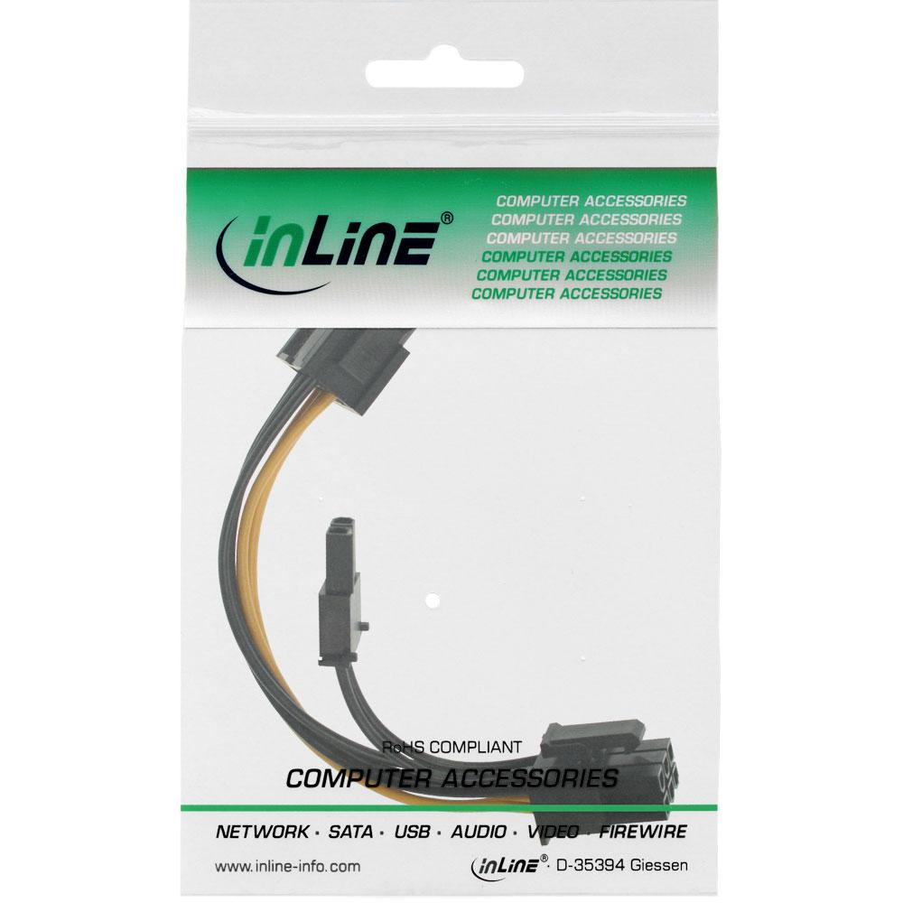 InLine PCIe 6-pin - PCIe 8-pin, 0.1m, Geltonas (26626)