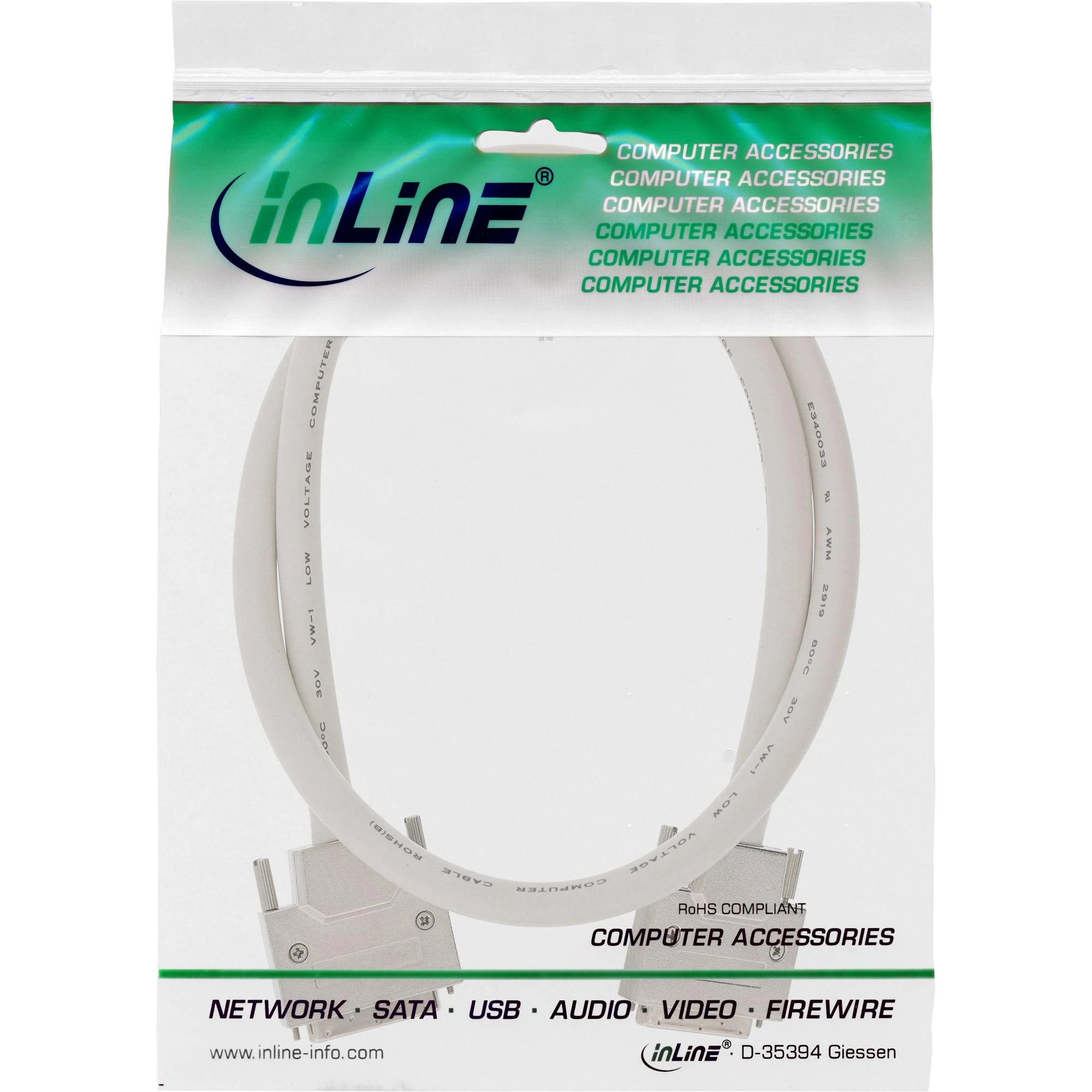 InLine 68-pin micro Centronic - 68-pin micro Centronic, 0.9m, Juodas (26809)