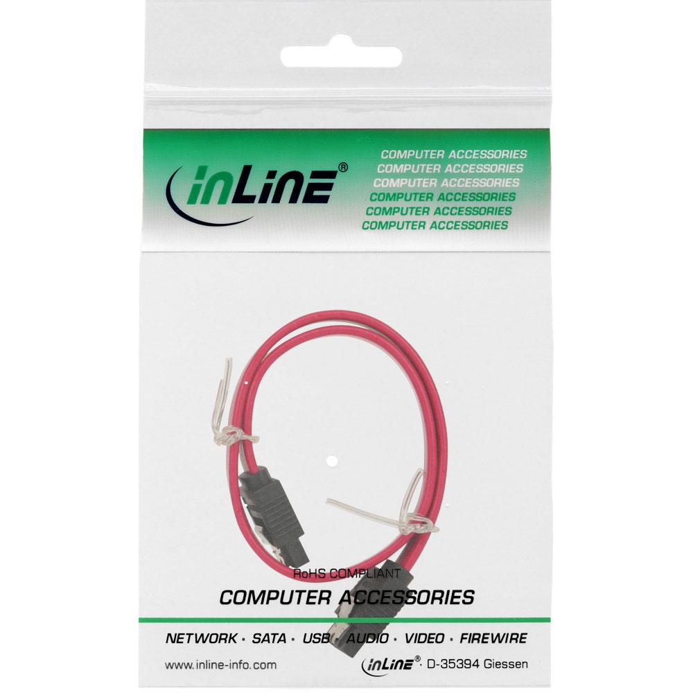 „InLine SATA III“ (6 Gb/s) kabelis, raudonas – 0,3 m