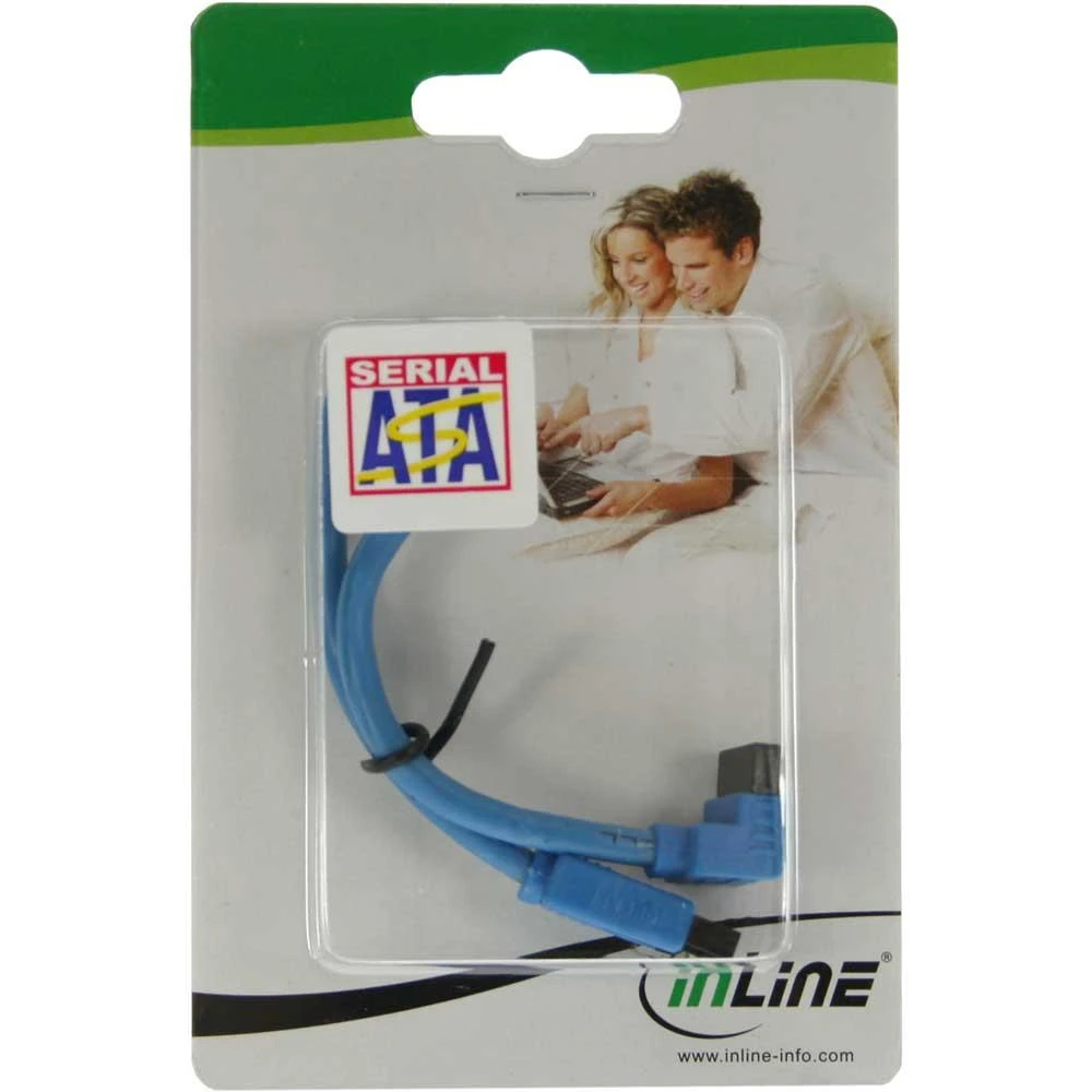 Intos InLine suapvalintas SATA laidas su L jungtimi, 0,15 m