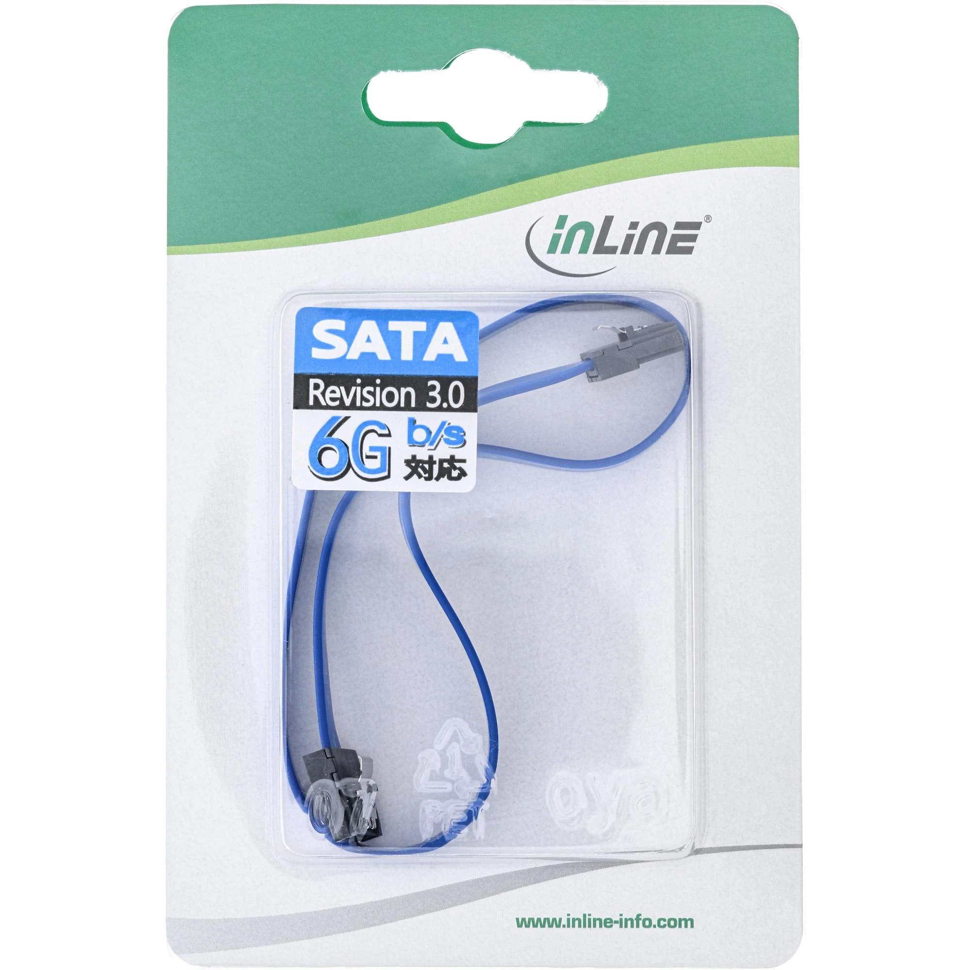 InLine SATA - SATA, 0.3m, Mėlyna (27703K)