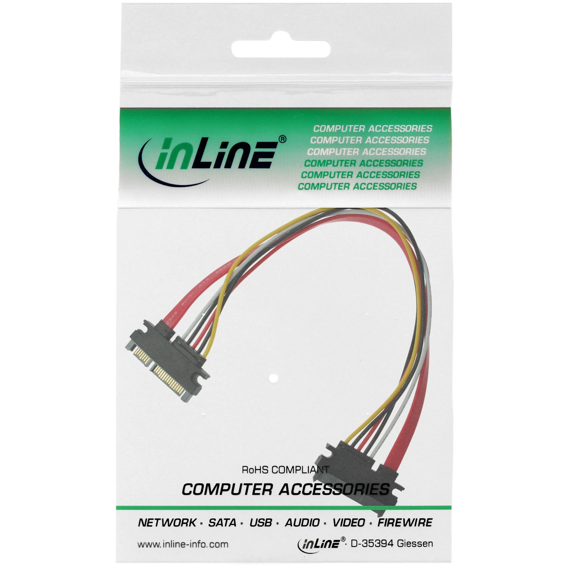 InLine SATA 22 kontaktų – SATA 22 kontaktų, 0,5 m, daugiaspalvis (29652B)