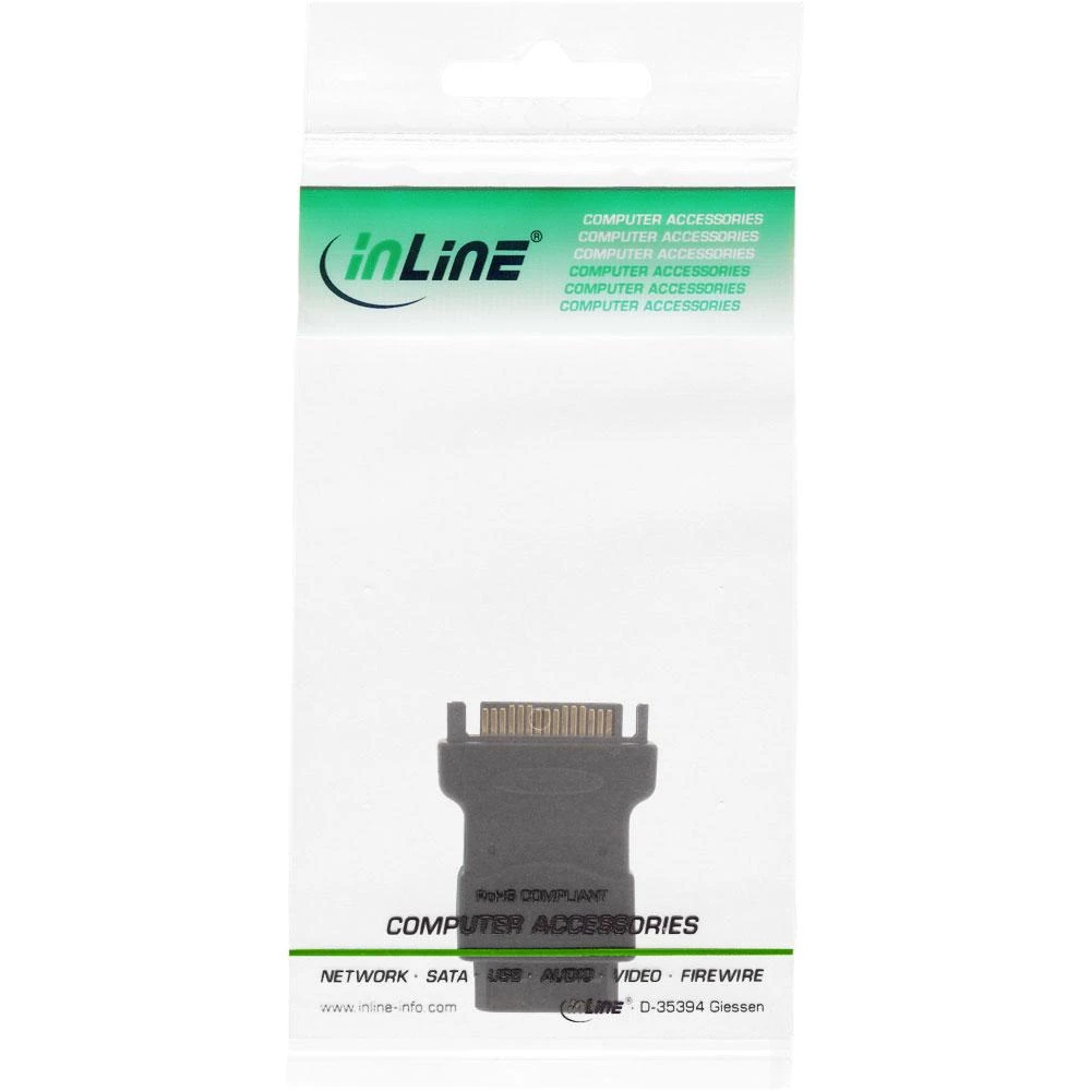 Inline Įmontuotas 4 kontaktų „Molex“ maitinimo adapteris, skirtas SATA maitinimui