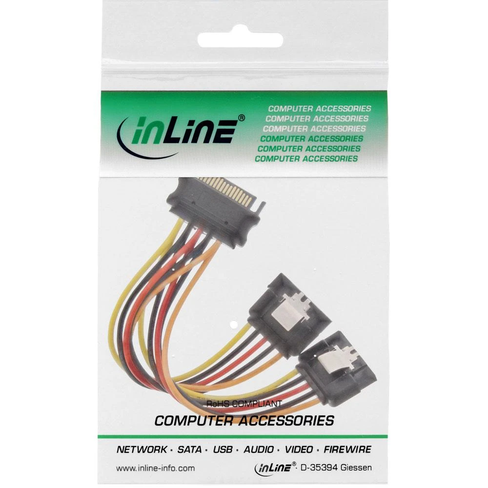 InLine SATA Power Y kabelis SATA Latch - 0,15 m