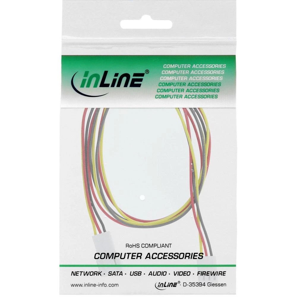 Inline Įmontuojamas 3 kontaktų maitinimo prailginimo kabelis, Ø 30 cm