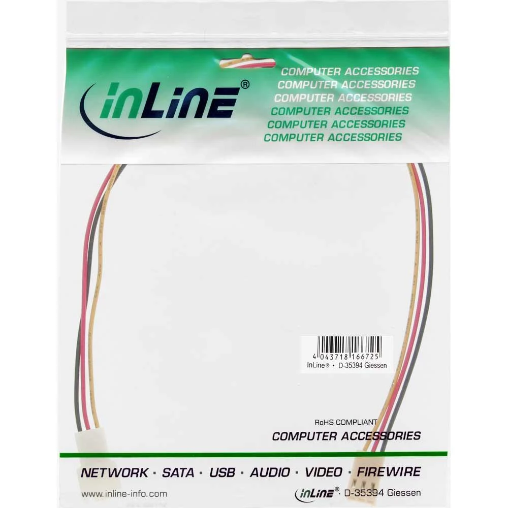 Inline Įmontuojamas 3 kontaktų maitinimo prailginimo kabelis, Ø 30 cm