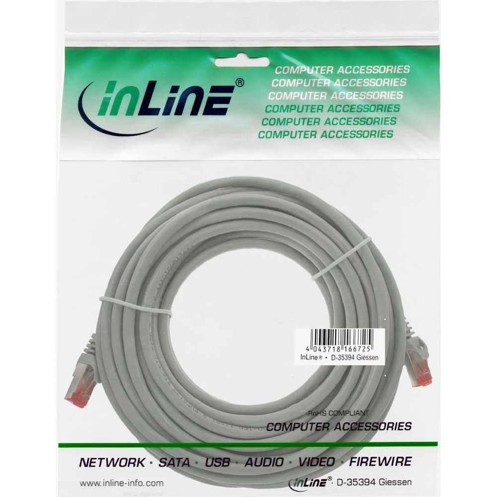 Intos InLine CAT6 S / FTP tinklo kabelis, 30 m, pilkas