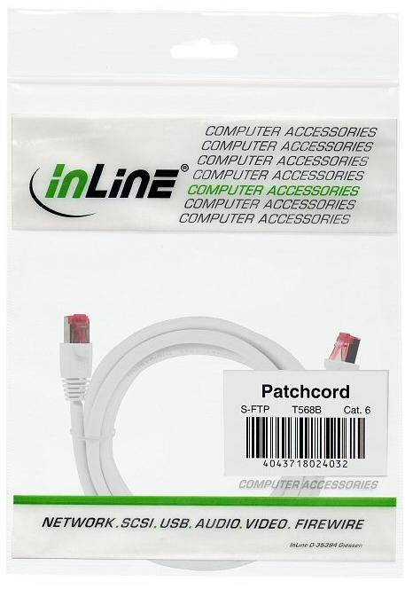 InLine Patchcord S/FTP, PiMF, Cat.6, PVC, balta 30m (76430W)