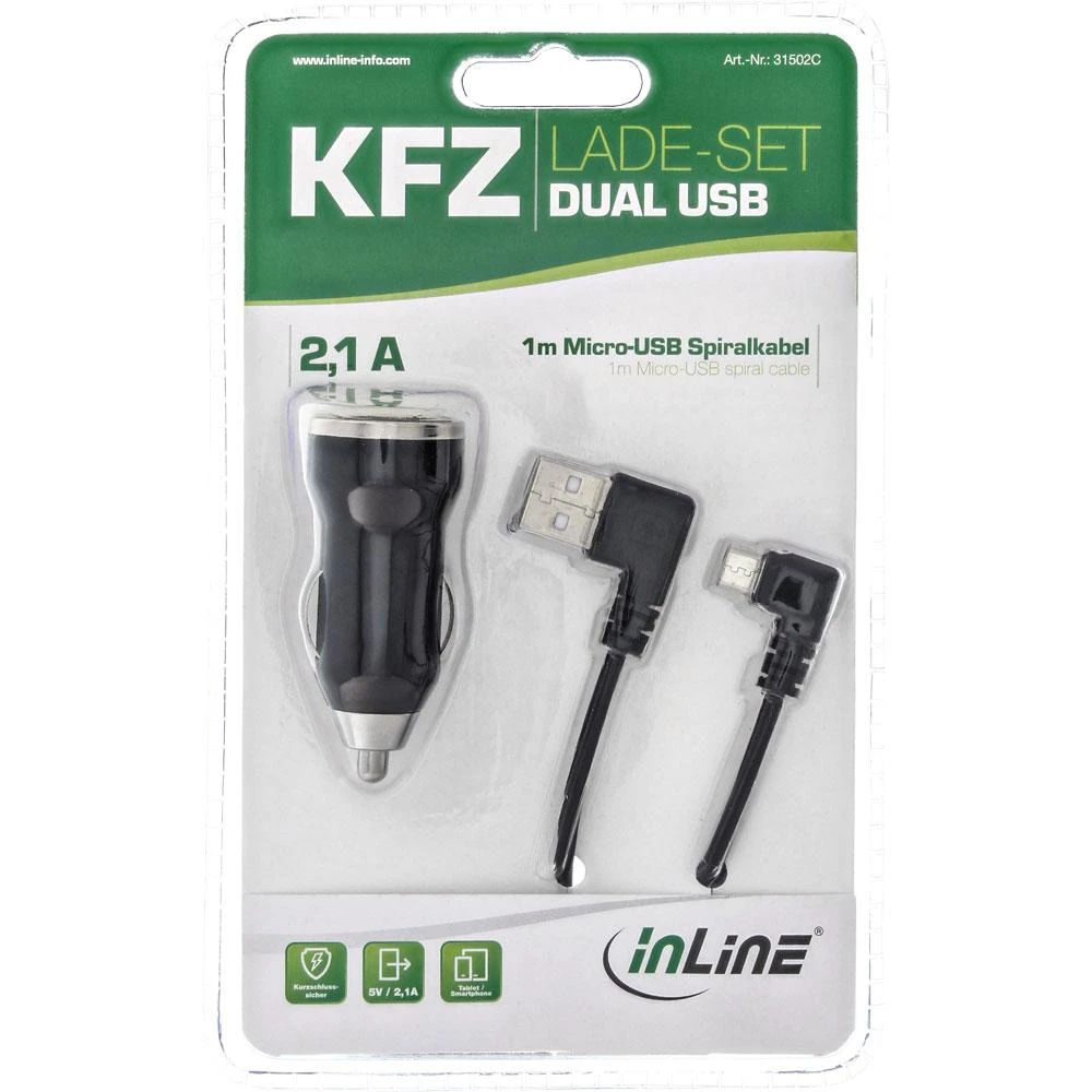 Įkroviklis InLine Dual 2x USB-A 2.1 A (31502C)