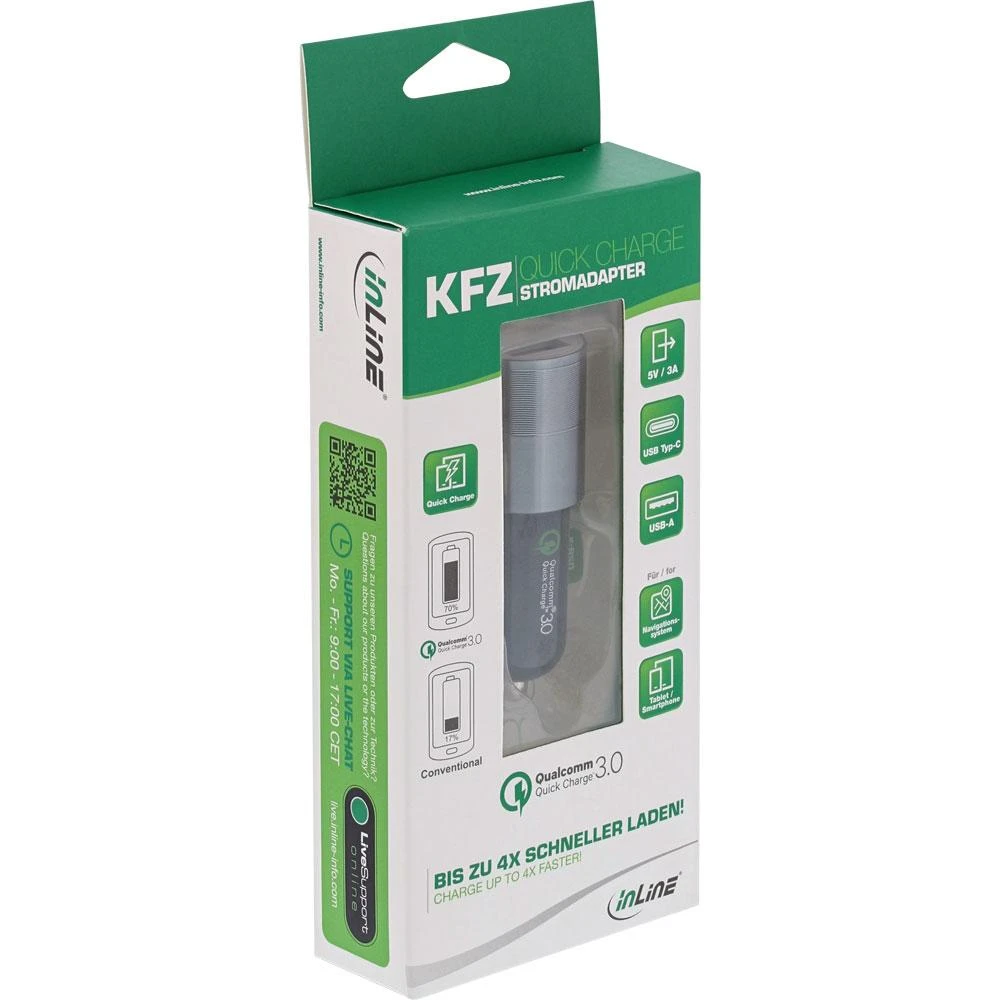 Įkroviklis InLine 1x USB-A 1x USB-C 2.5 A (31502S)