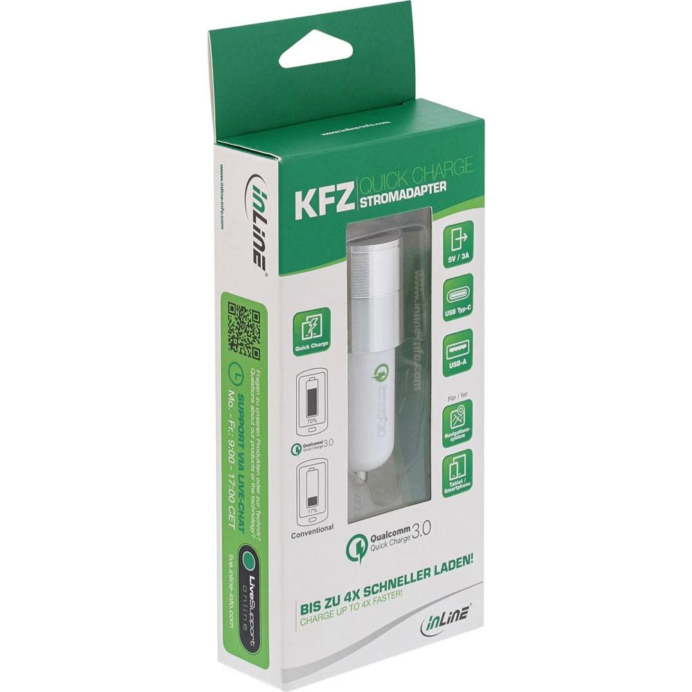 Įkroviklis InLine 1x USB-A 1x USB-C 2.5 A (31502W)