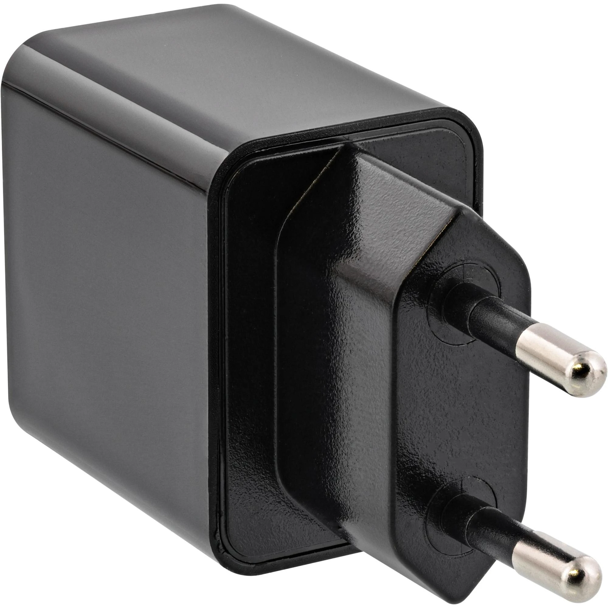 Juodas USB sieninis kroviklis su euro kištuku